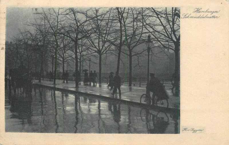 Bad weather in Hamburg, Germany 1922