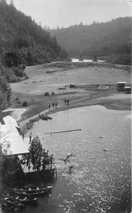 Birdseye View people jumping off platform RPPC real photo postcard 785