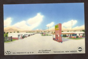 TUCUMCARI NEW MEXICO ROUTE 66 CONCHO MOTEL AAA VINTAGE ADVERTISING POSTCARD