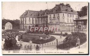 Old Postcard Troyes The Prefecture and the Square