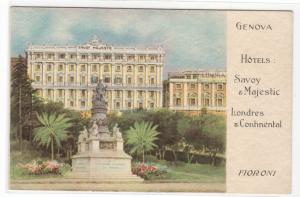 Hotel Savoy & Majestic Genoa Genova Italy postcard