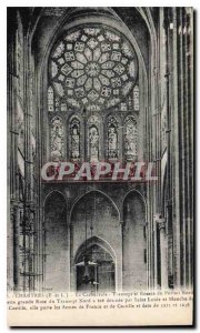 Old Postcard Chartres E and L The Cathedral Transept Rose Window and North Po...