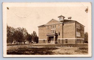 J96/ Sioux Center Iowa RPPC Postcard c1910 High School Building 324