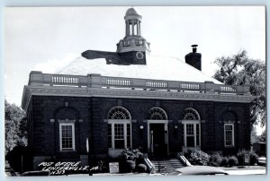 Centerville Iowa IA Postcard RPPC Photo Post Office Building c1940's Vintage