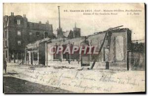 Old Postcard Creil Houses detruitesRue Gambetta Army