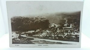 Antique Rp Postcard Upwey Church & Town  from the Hill Real Photo 1913 Dorset