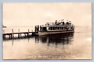 J96/ Clear Lake Iowa RPPC Postcard c1910 Bayside Princess Ship 331