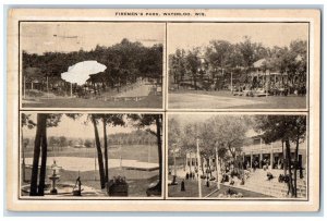 1940 Firemen's Park Waterloo Wisconsin WI, Multiview Posted Vintage Postcard