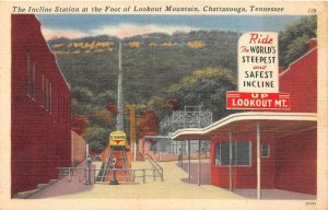 INCLINE STATION LOOKOUT MOUNTAIN CHATTANOOGA TENNESSEE TRAIN POSTCARD (c. 1930s)
