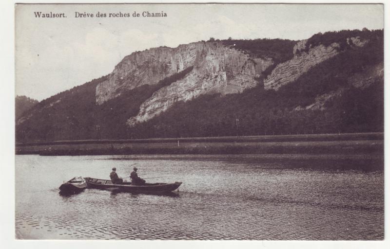 P1143 ca1912 postcard fishing boats belgium waulsort dreve des roches de chamia