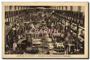 Postcard Old Factory Industry Acieries Longwy Mechanical Workshops and & # 39...