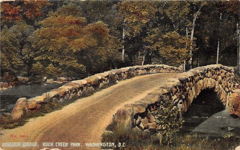 Washington D C~Rock Creek Park-Boulder Bridge~c1910 Postcard
