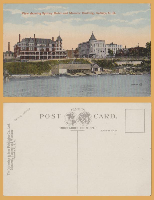 View showing Sydney Hotel and Masonic Building, Sydney, Cape Breton, Nova Scotia