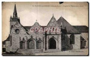 Old Postcard Plestin Les Greves Facade of The Church