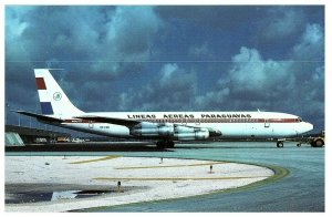 Boeing 707-321B Aerolineas Paraguayas Postcard Miami 1983