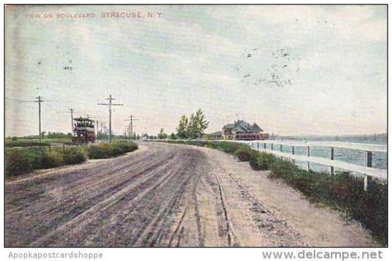 New York Syracuse View On Boulevard 1907