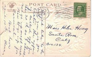 Clapsaddle Easter Uns Rabbit Bunny Egg AS IS 1910 A/S 