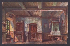 GERMANY, Postcard, German Southern Army, Living room in a farm in Galicia WWI