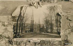 C-1910 Monument Square North Adams Massachusetts RPPC Real Photo 6