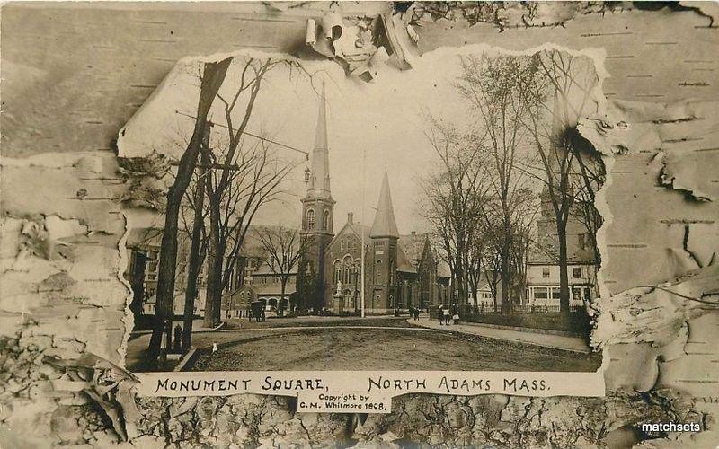 C-1910 Monument Square North Adams Massachusetts RPPC Real Photo 6