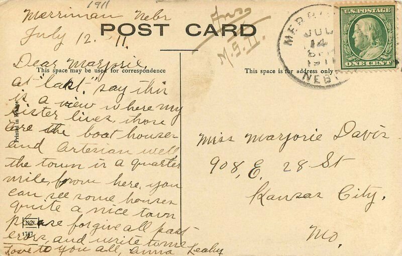 1911 Lake Andres South Dakota South Well 2000 gallon per Minute Postcard 8041
