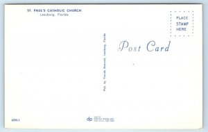 LEESBURG, Florida FL ~ ST. PAUL'S CATHOLIC CHURCH 1950s-60s Lake County Postcard