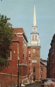 C.1940's Cars Old North Church Salem Street, Boston, Mass. Postcard 2T5-242