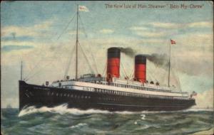 New Isle of Man Steamer Ship Ben-My-Chree c1910 Postcard