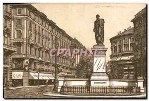 Old Postcard Milano Via Dante Monumento A Parini