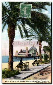 Nice Old Postcard The pier walk and palms