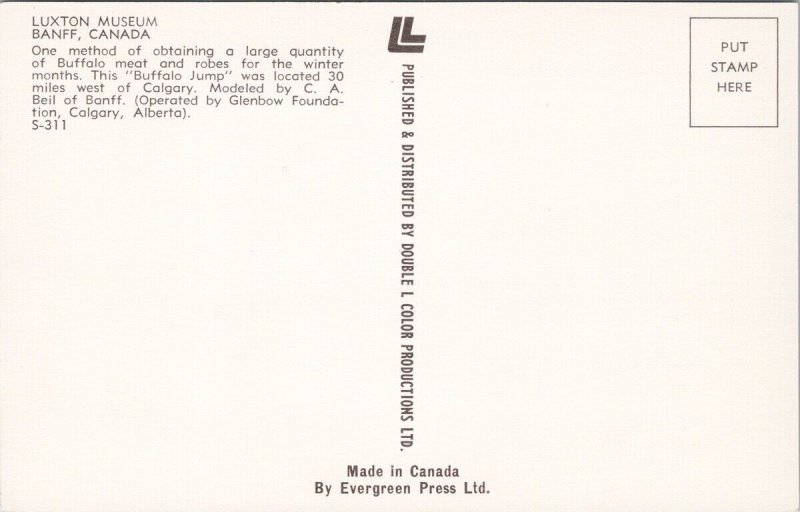 Banff Alberta Luxton Museum Head Smashed In Buffalo Jump Litho Postcard H26