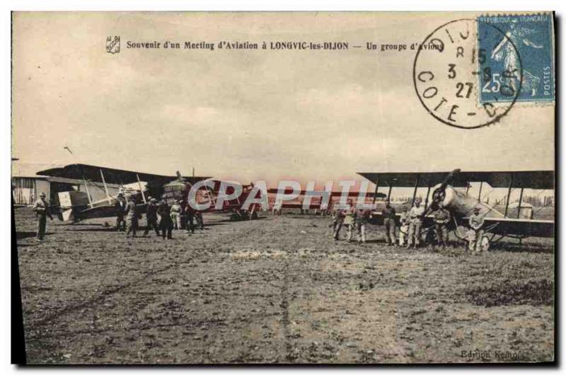 Old Postcard Jet Aviation Remembrance d & # 39un rally has Longvic Dijon A gr...