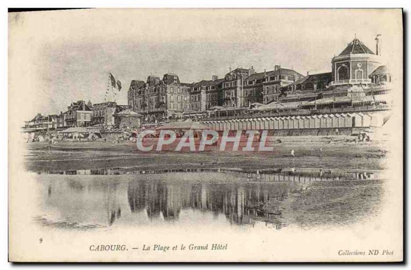 Old Postcard Cabourg The Beach and the Grand Hotel