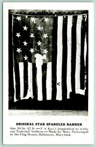 Patriotic~Original Star Spangled Banner~Flag @ Smithsonian~Pickersgill~1940 RPPC 