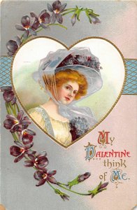 J20/ Valentine's Day Love Holiday Postcard c1910 Art Beautiful Woman 78