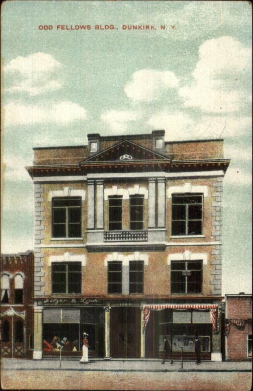 Dunkirk NY Odd Fellows Bldg c1910 Postcard