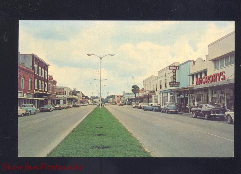 KISSIMMEE FLORIDA DOWNTOWN STREET SCENE 1950's CARS VINTAGE 