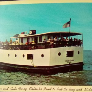 Auto Ferry Miller Boat Livery Catawba Point And Middle Bass Ohio Postcard