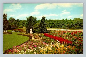 Joliet IL Flower Gardens Pilcher Park Chrome Illinois Postcard
