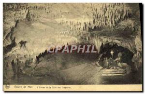 Old Postcard Han Cave L & # 39Entree the Hall of Draperies