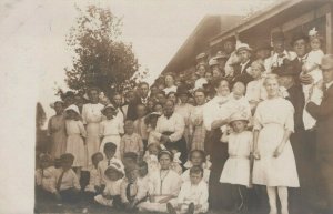 Beautiful Family Reunion Kids Generational Vintage Real Photo RRPC Post Card