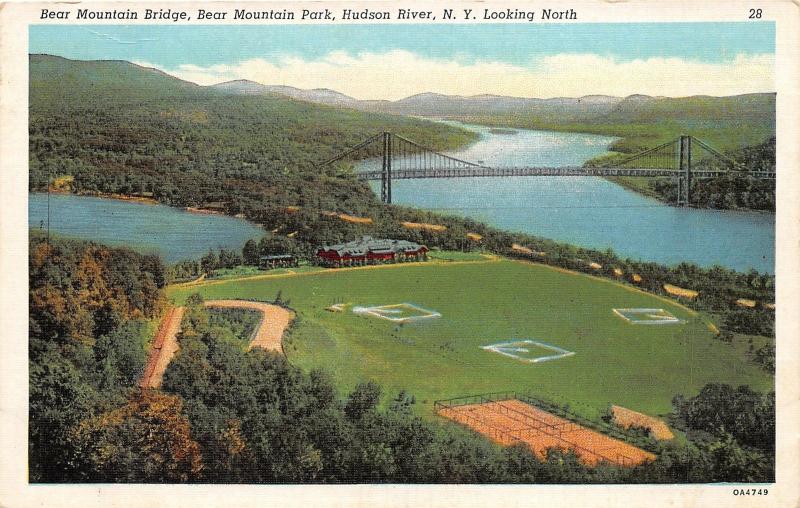 New York~Bear Mountain Bridge & Hudson River~Bear Mountain Park~Info on Back~'30