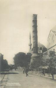 Constantinople the burnt column mosque Istanbul Turkey early postcard