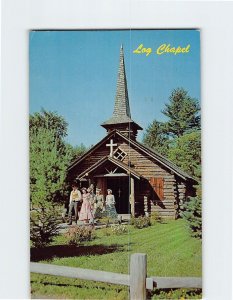 Postcard Log Chapel Frontier Town Adirondacks New York USA
