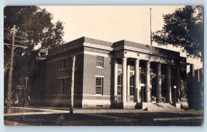 Grinnell Iowa IA Postcard RPPC Photo Post Office Building c1910's Antique