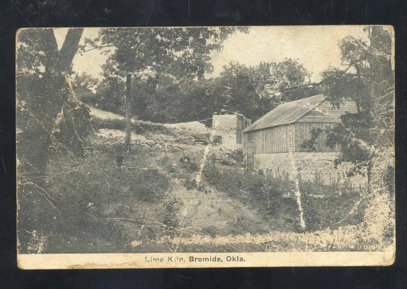 BROMIDE OKLAHOMA LIME KILN MINE VINTAGE POSTCARD 1910