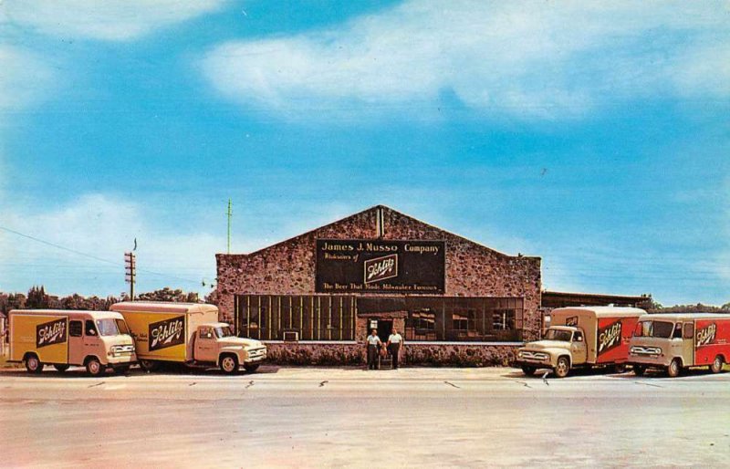 Lakeland Florida James Musso Co Schlitz Beer Trucks Vintage Postcard AA2225