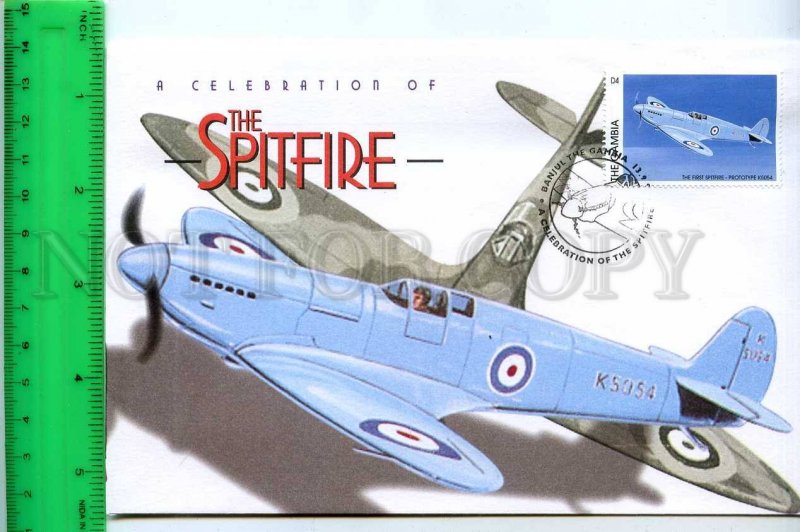 242131 GAMBIA Celebration of Spitfire PLANES 1996 year FDC