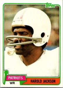 1981 Topps Football Card Harold Jackson New England Patriots sk10386