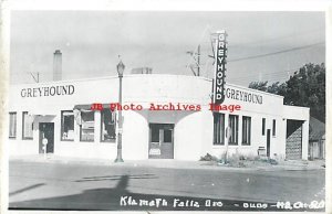 OR, Klamath Falls, Oregon, RPPC, Greyhound Bus Station, Buds Photo No 20